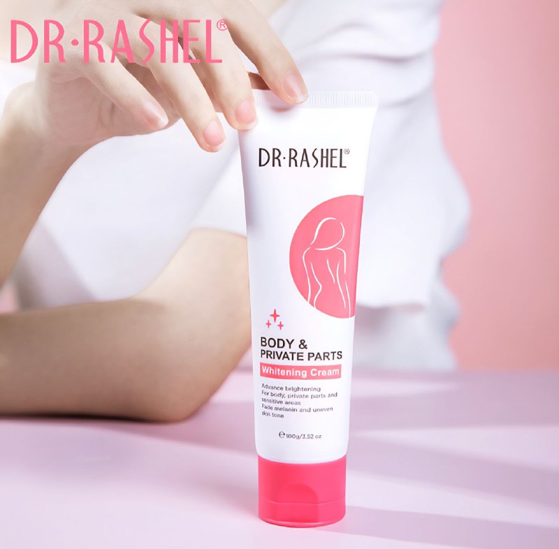 CREMA CORPORAL BLANQUEADORA DEL CUERPO Y PARTES INTIMAS, ENRIQUECIDO CON NIACINAMIDA Y ACIDO HIALURONICO, DA BRILLO RADIANTE Y JUVENIL DR RASHEL 100G