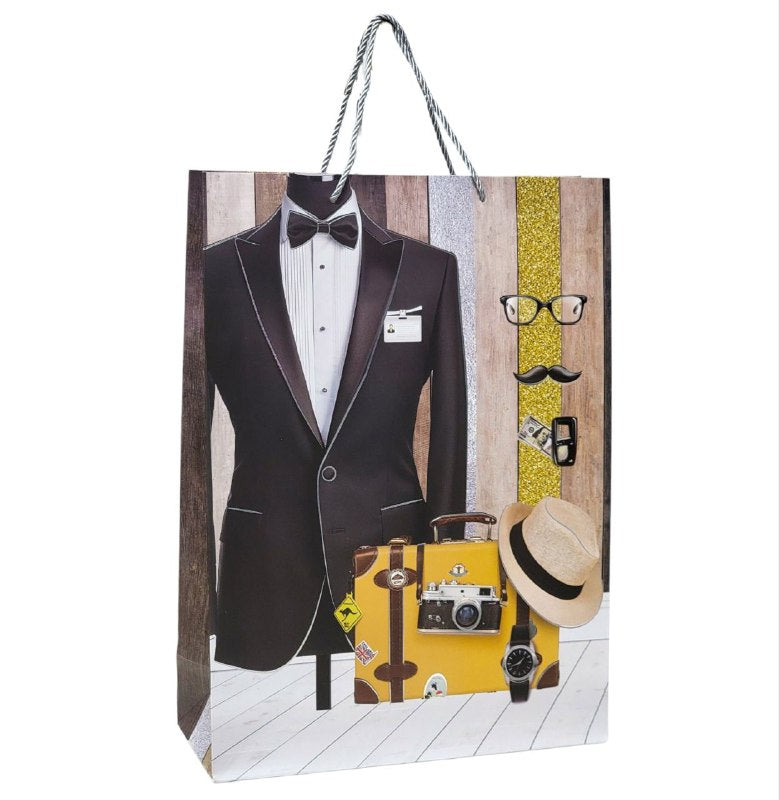 BOLSA DE REGALO PARA HOMBRE GRANDE 30X12X41.5CM