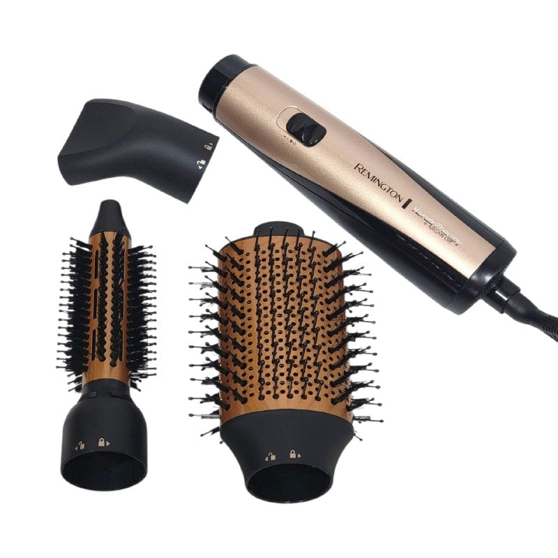 CEPILLO SECADOR DE CABELLO 3 EN 1 CON CABEZALES INTERCAMBIABLES DE KERATINA Y ACEITE DE ARGAN REMINGTON