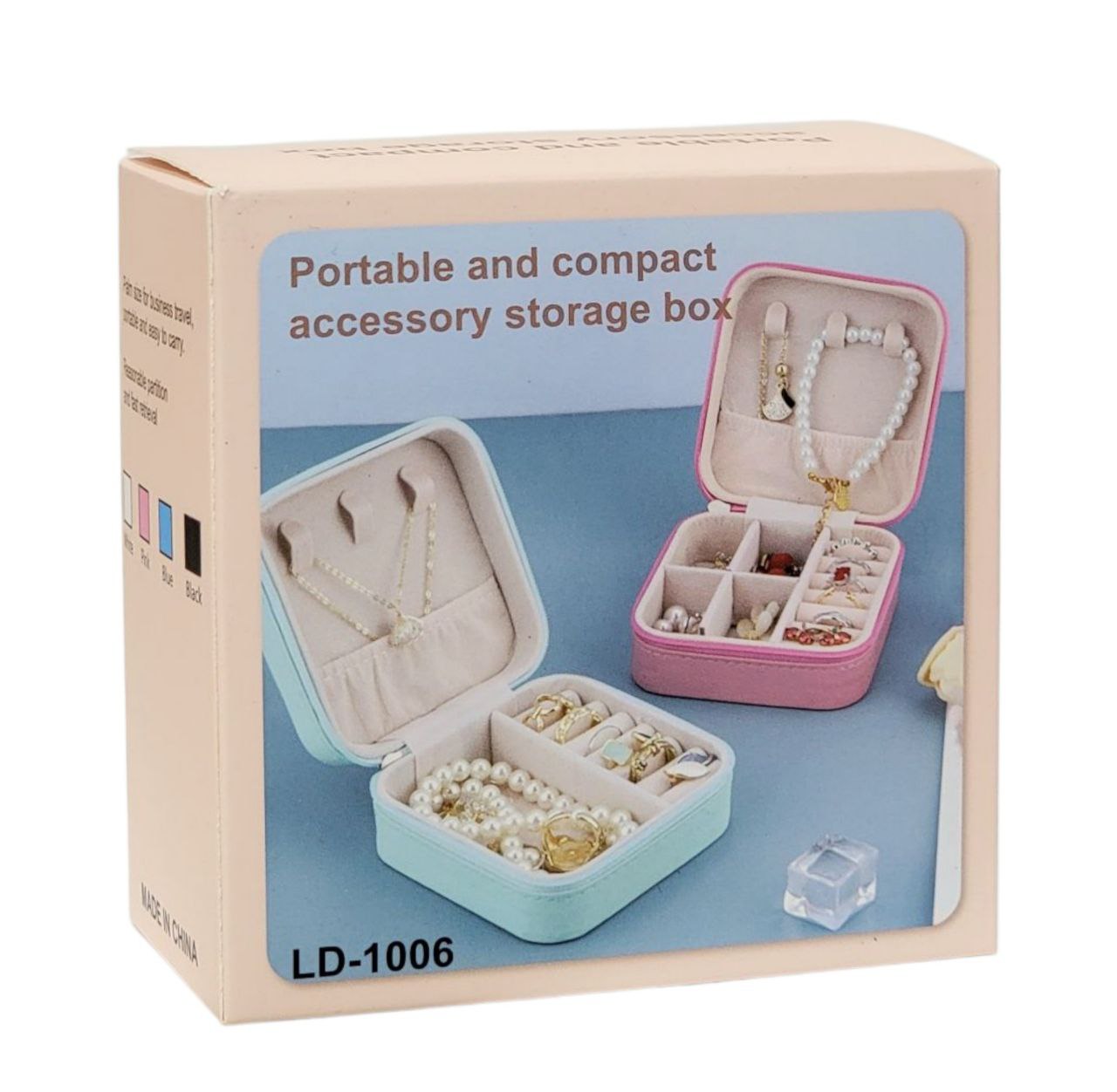 ORGANIZADOR DE JOYAS, MINI JOYERO PORTATIL, IDEAL PARA ANDAR EN EL BOLSO 5 COLORES