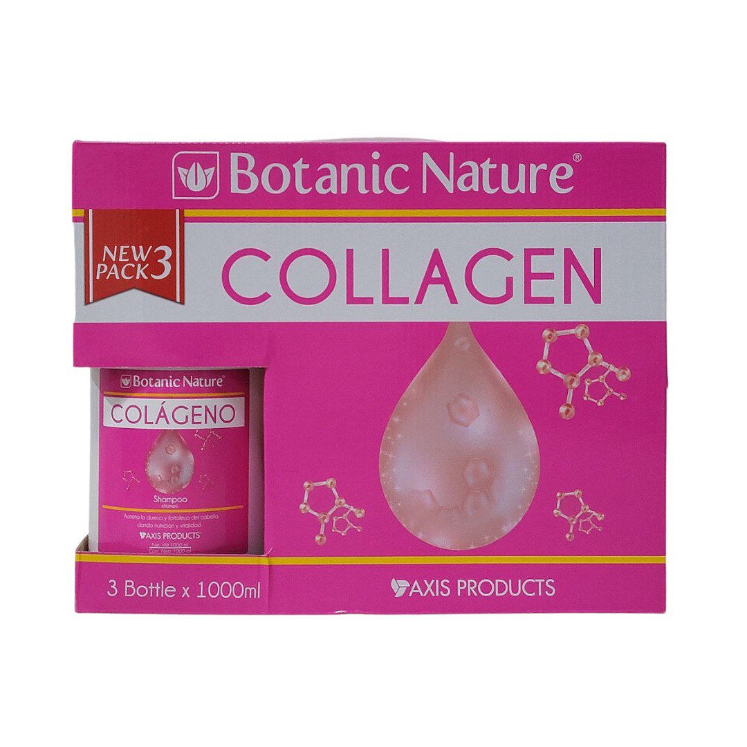 SET DE SHAMPOO, ACONDICIONADOR Y TRATAMIENTO CAPILAR DE COLAGENO BOTANIC NATURE 1000ML