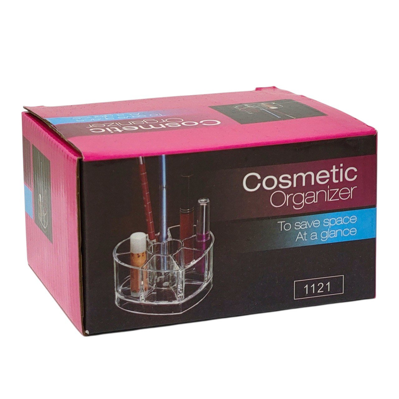 ORGANIZADOR DE MAQUILLAJE ACRÍLICO EN FORMA DE CORAZÓN 11.5X11.5CM