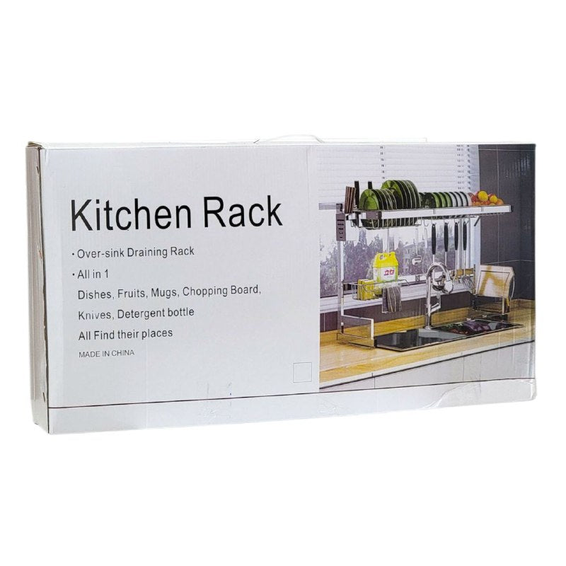 ESTANTE ORGANIZADOR Y ESCURRIDOR DE COCINA, SOBRE EL FREGADERO, ESTANTE DESMONTABLE DE SECADO DE PLATOS DE ACERO INOXIDABLE, FACIL DRENAJE GRAN CAPACIDAD KITCHEN RACK