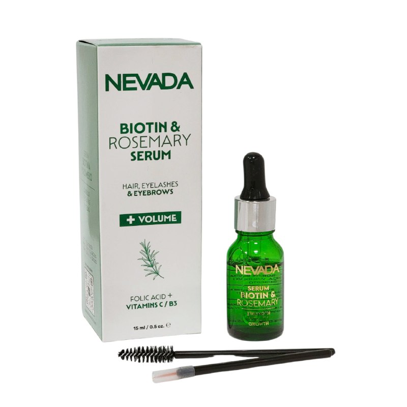 SUERO FACIAL DE ROMERO Y BIOTINA PARA EL CRECIMIENTO DEL PELO DE PESTAÑAS Y CEJAS NEVADA 15ML