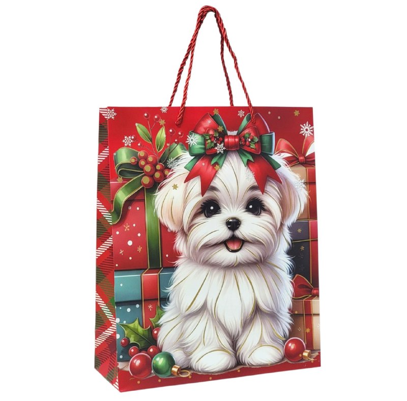 BOLSA DE REGALO NAVIDEÑA MEDIANA 32X26X10CM