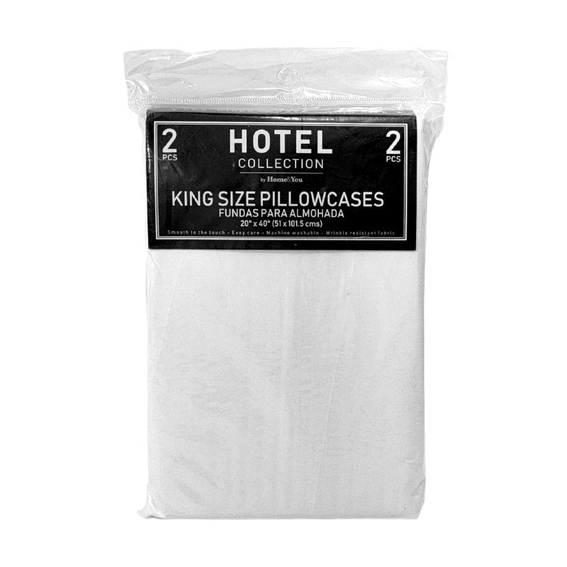 FUNDA PARA ALMOHADAS KING 100% POLIESTER 2 PIEZAS HOTEL COLLECTION 51X101.5CM