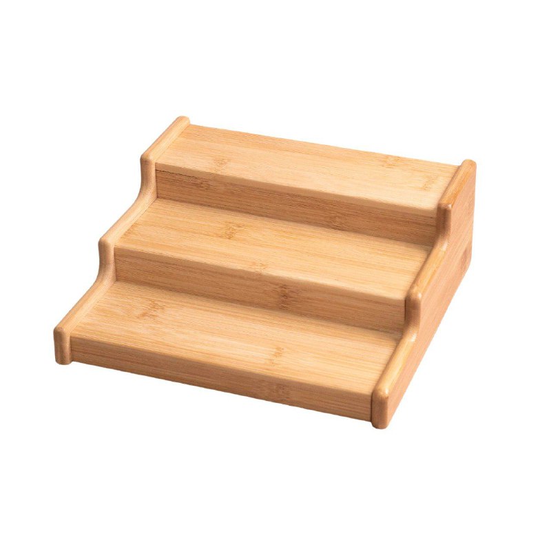 ESTANTE ORGANIZADOR DE BAMBU EXPANDIBLE DE 3 NIVELES, DISEÑADO PARA ORGANIZAR ESPECIAS, CONDIMENTOS Y OTROS ARTICULOS PEQUEÑOS