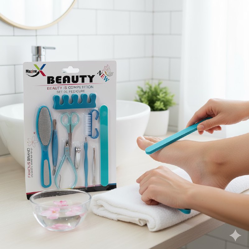 SET DE PEDICURA DE 10 PIEZAS QUE ELIMINAN CALLOS, ALISAN LA PIEL Y MANTIENEN TUS UÑAS IMPECABLES MAXINE BEAUTY, 3 COLORES