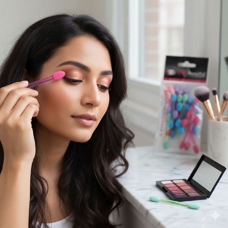 BROCHAS SET DE APLICADORES DE SOMBRAS DE OJOS DESECHABLES DE DOBLE PUNTA STAY BEAUTIFUL 25UND