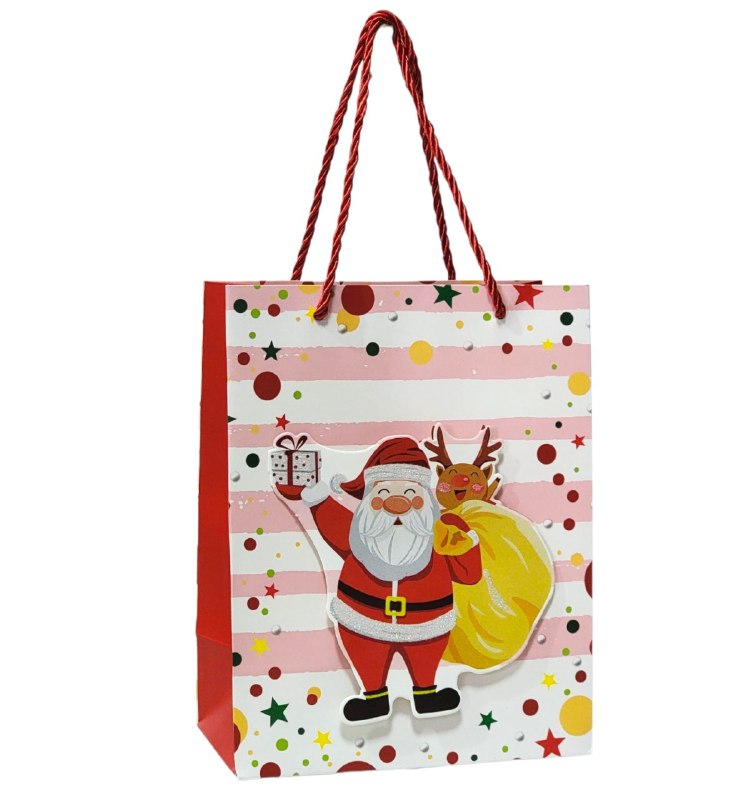 BOLSA DE REGALO NAVIDEÑA PAQUEÑA 18X23X10CM