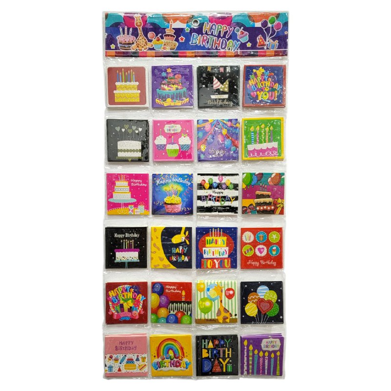 DECORACION ADORNO PAQUETE DE TARJETAS DE FELICITACIONES O ETIQUETAS DE REGALO CON TEMATICA DE CUMPLEAÑOS 144UND