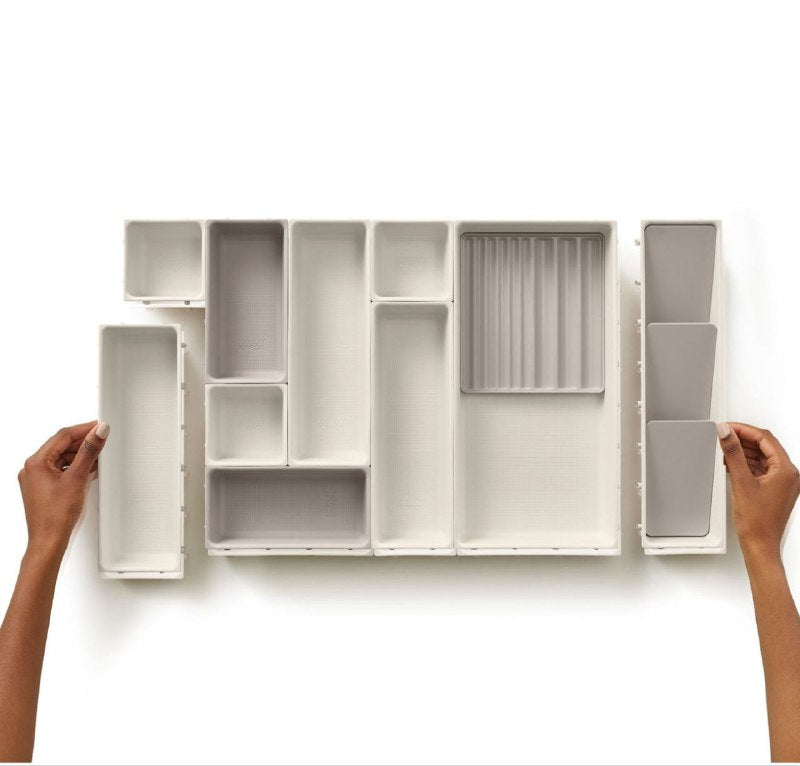 ORGANIZADOR DE COSMETICOS DE 12 PIEZAS PARA CAJON O GAVETA, DISEÑO MODULAR DE FACIL INSTALACION, DIVISORES PARA MAQUILLAJE, ETC 62X35.2CM