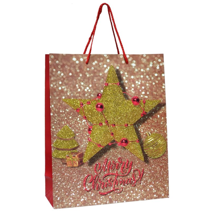 BOLSA DE REGALO NAVIDEÑA MEDIANA 32X26X10CM