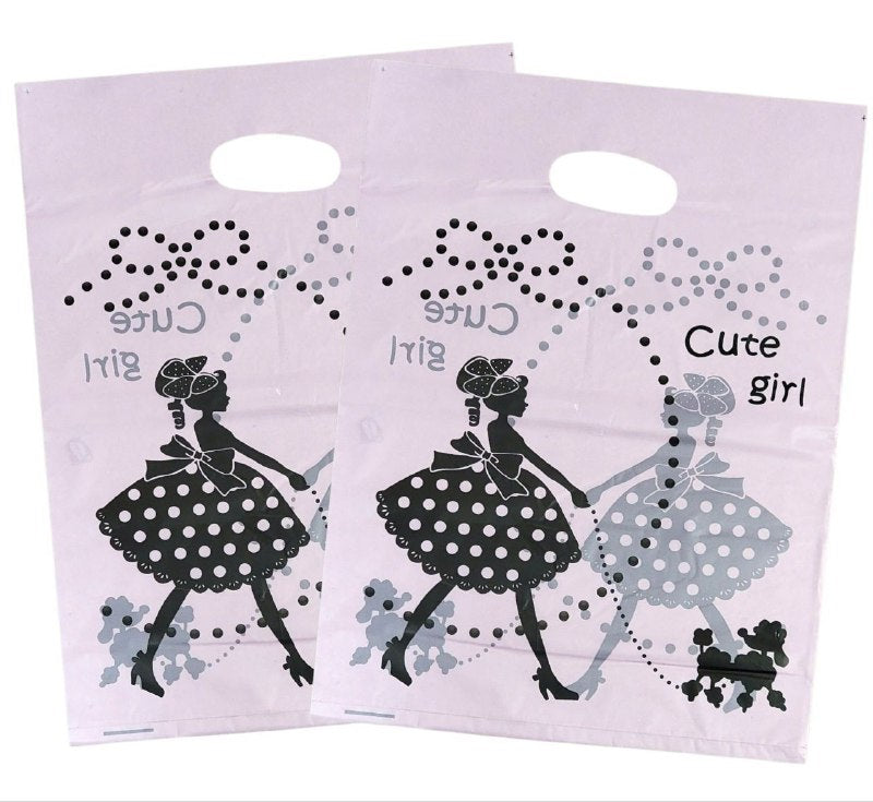 BOLSA DE REGALO PLASTICA GRANDE 30X40CM, PAQUETE 100UND