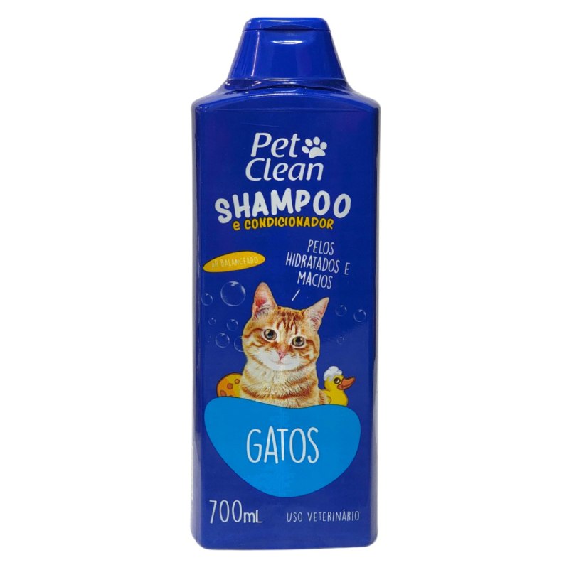 SHAMPOO Y ACONDICIONADOR PARA GATOS, MASCOTAS SUAVIZANTE PET CLEAN 700ML