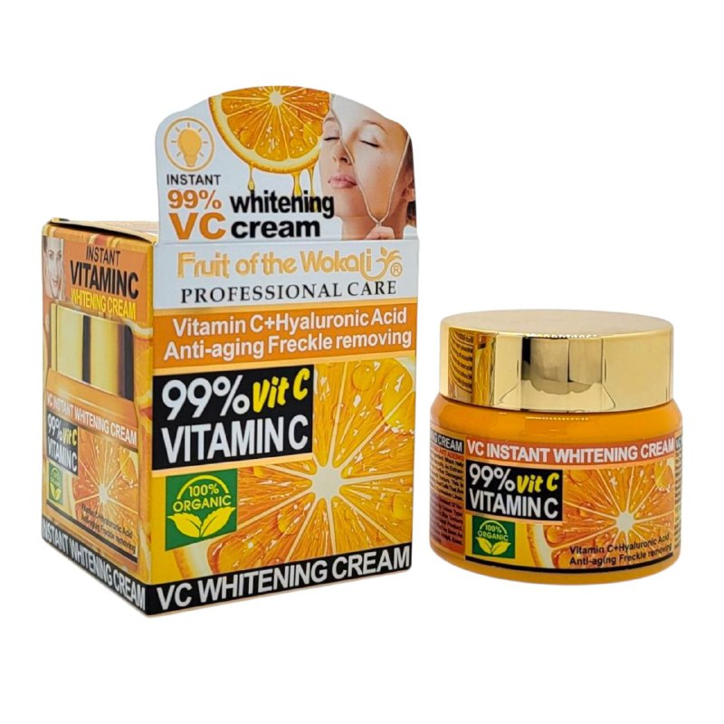 CREMA CORPORAL ACLARANTE CON VITAMINA C Y ACIDO HIALURONICO FRUIT OF THE WOKALI 50G