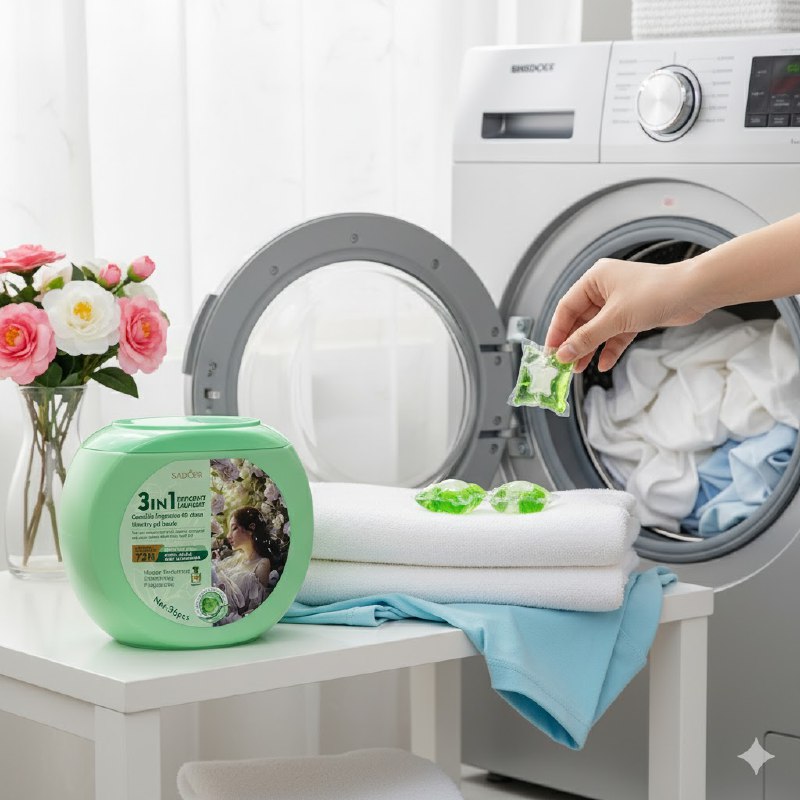 DETERGENTE EN CAPSULAS 3 EN 1 CON AROMA DE CAMELIA 36UND SADOER