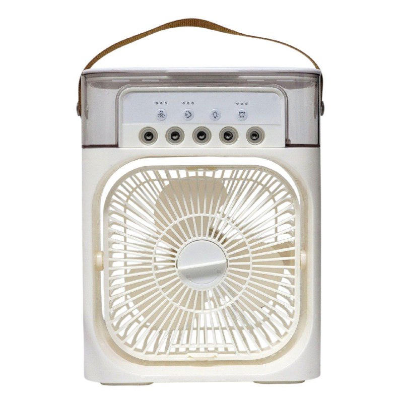 VENTILADOR MINI PORTATIL CON HUMIFICACION DE 3 VELOCIDADES, INCLUYE TANQUE DE AGUA PARA GENERAR NIEBLA FINA REFRESCANTE, SILENCIOSO Y COMODO