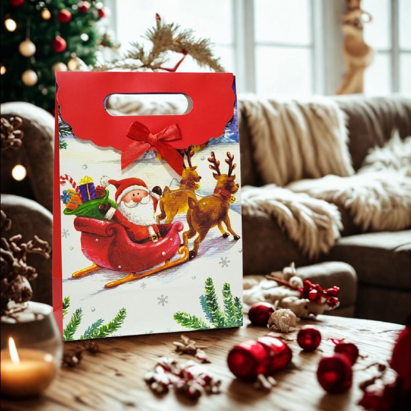 BOLSA DE REGALO NAVIDEÑA MEDIANO 27X19CM