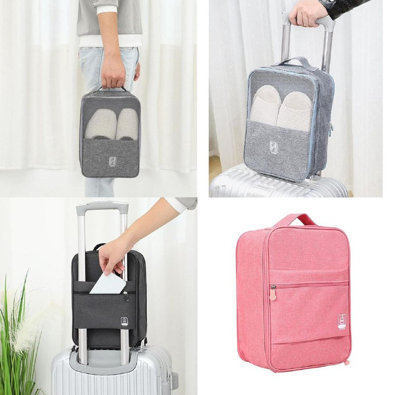BOLSO DE VIAJE ORGANIZADORA PARA ZAPATOS, BOLSA ORGANIZADORA PORTATIL IMPERMEABLE, 3 A 4 PARES DE CAPACIDAD 4 COLORES