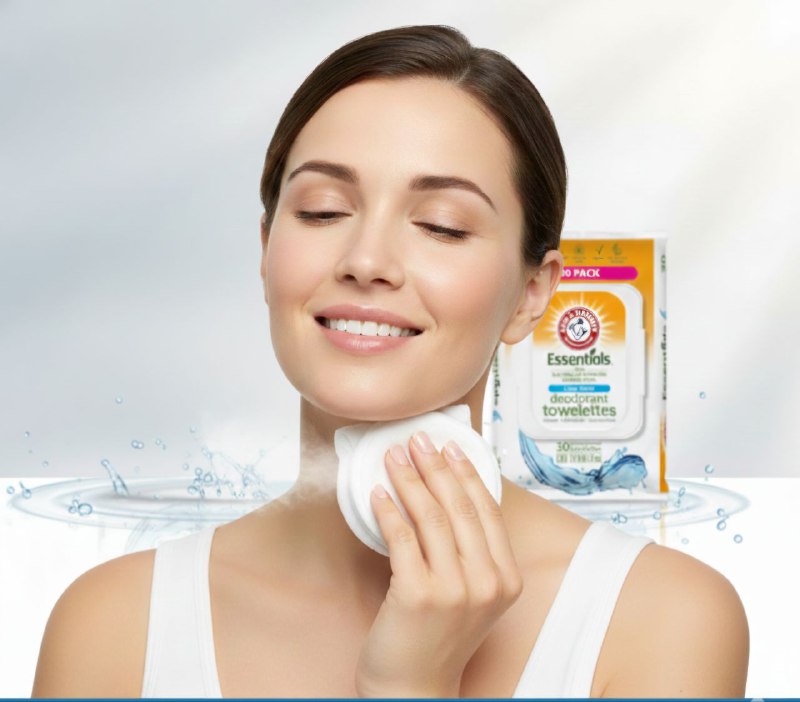 TOALLITAS HUMEDAS FACIALES CON BICARBONATO DE SODIO Y SENSACION DE AGUA FRESCA, TOALLITAS DESODORANTE QUE LIMPIAN, REFRESCAN ARM & HAMMER 30UND