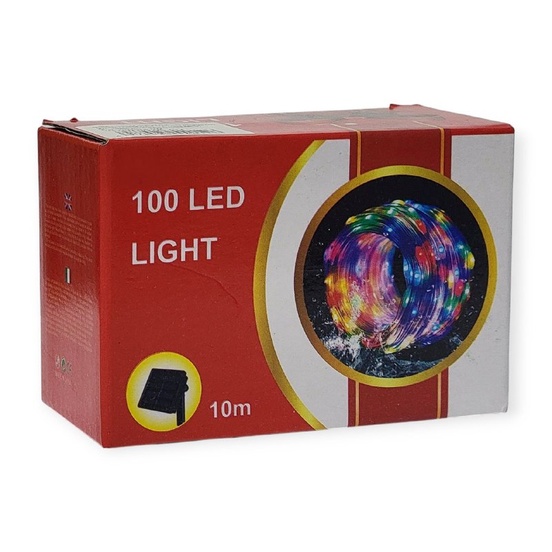 LUCES DECORATIVAS NAVIDEÑAS TIRA DE LUCES LED DE HADAS SOLADRES PARA EXTERIORES COLOR AMARILLO 10 METROS