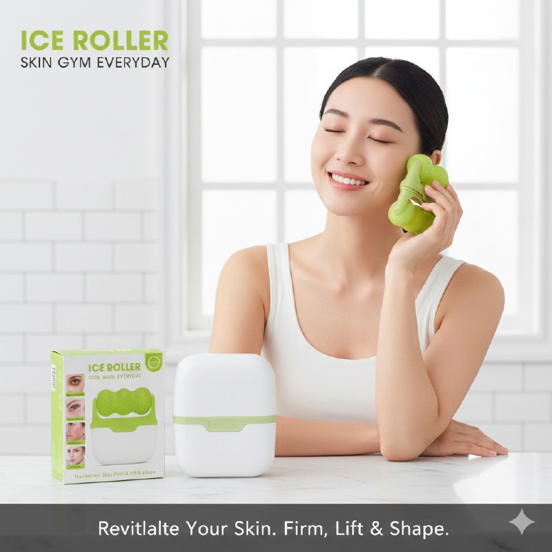 MOLDE RODILLO DE HIELO FACIAL QUE DESINFLAMA INMEDIATAMENTE Y ESCULPE LOS CONTORNOS DE LA PIEL ICE ROLLER 7.5X8.5CM