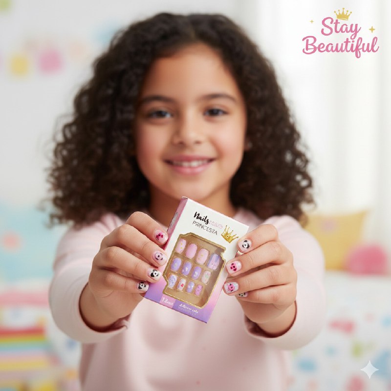 UÑAS POSTIZAS PRESS ON, UÑAS POSTIZAS PARA NIÑAS EN PAQUETE DE  CON ADHESIVO DE COLOCACION RAPIDA STAY BEAUTIFUL