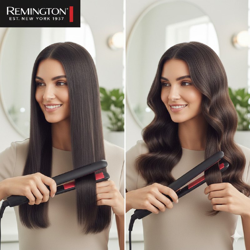PLANCHA PARA EL CABELLO 2 EN 1 QUE ALISA Y ONDULA DE CERAMICA Y CALENTAMIENTO RAPIDO REMINGTON