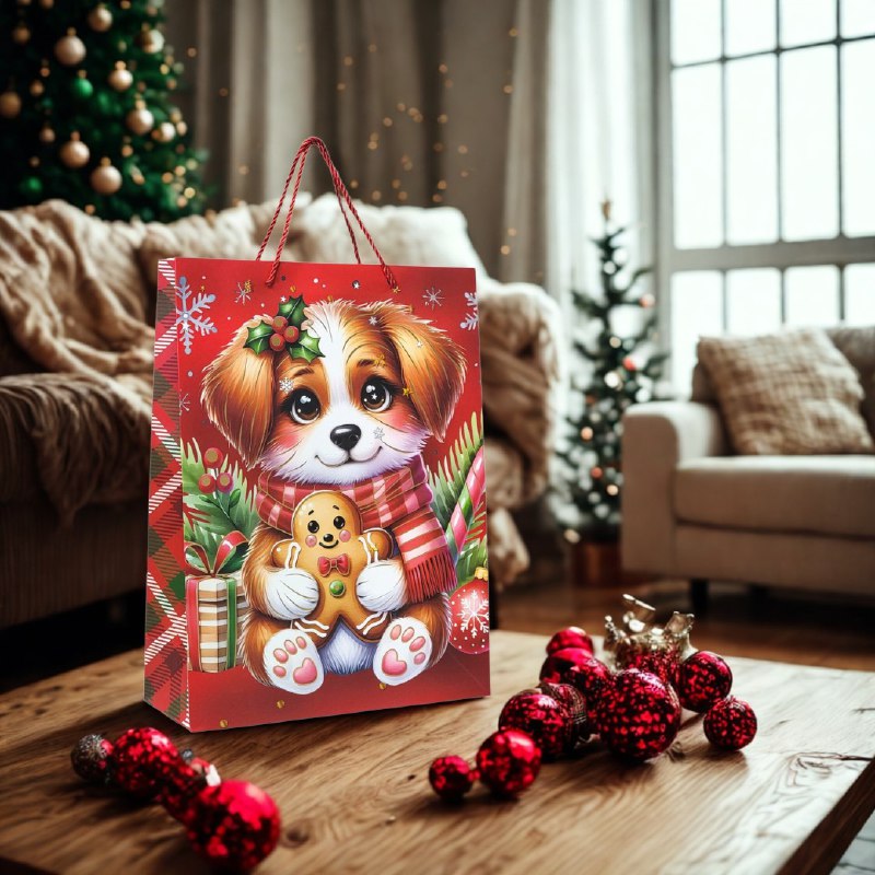 BOLSA DE REGALO NAVIDEÑA GRANDE 30X40X12CM