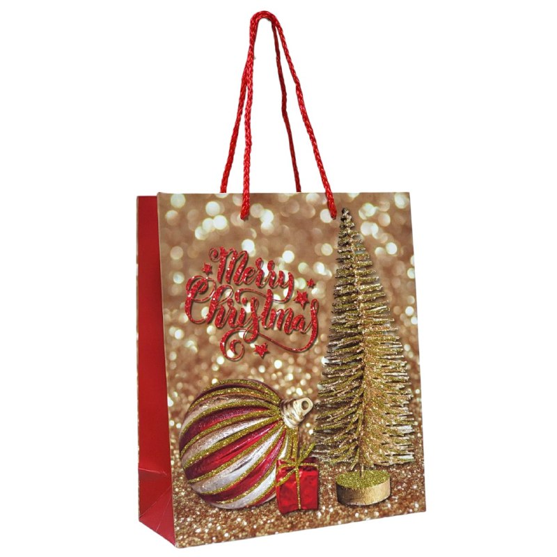 BOLSA DE REGALO NAVIDEÑA PEQUEÑA 19.5X23.5X8CM