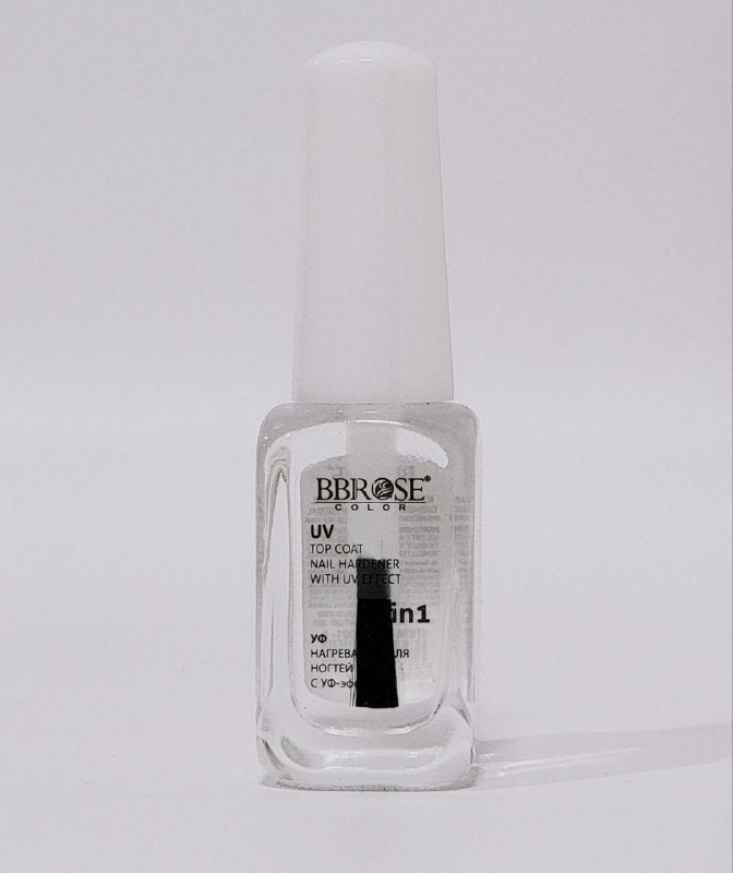 ESMALTE DE UÑAS 3 EN 1, CAPA SUPERIOR ENDURECEDORA DE UÑAS EFECTO UV, BRILLO PROLONGADO Y MEJOR DURABILIDAD DEL ESMALTE Y COLOR BBROSE 14ML