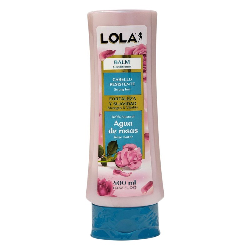 ACONDICIONADOR PARA EL CABELLO DE AGUA DE ROSAS, FORTALECE Y SUAVIZA EL CABELLO, ESTIMULANDO EL CRECIMIENTO REDUCIENDO LA CASPA E IRRITACION LOLA 400ML