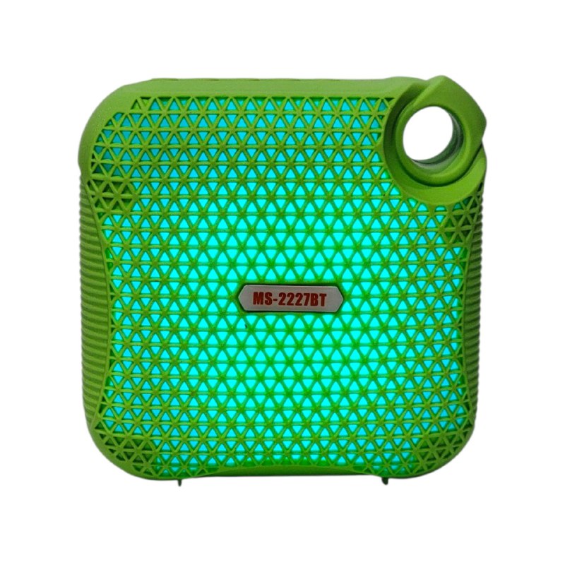 PARLANTE ALTAVOZ INALAMBRICO CON LUCES LED 11X11CM MOBILE SPEAKER MS-2227BT 8 COLORES