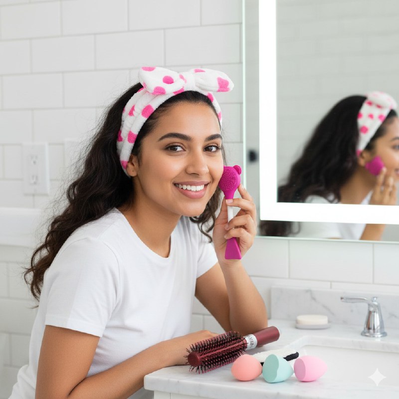 SET DE CUIDADO FACIAL Y APLICACION DE COSMETICOS 7PCS KISS LOVELY