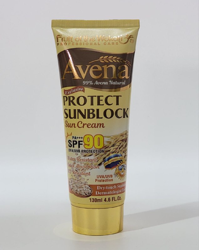 PROTECTOR SOLAR DE AVENA SPFPA 90PARA PIELES BRONCEADAS Y SENSIBLES AL SOL, PROTEGE LA PIEL DE FORMA INMEDIATA Y DIABLE CONTRA QUEMADURAS SOLARES FRUIT OF THE WOKALI PROFESSIONAL CARE 130ML