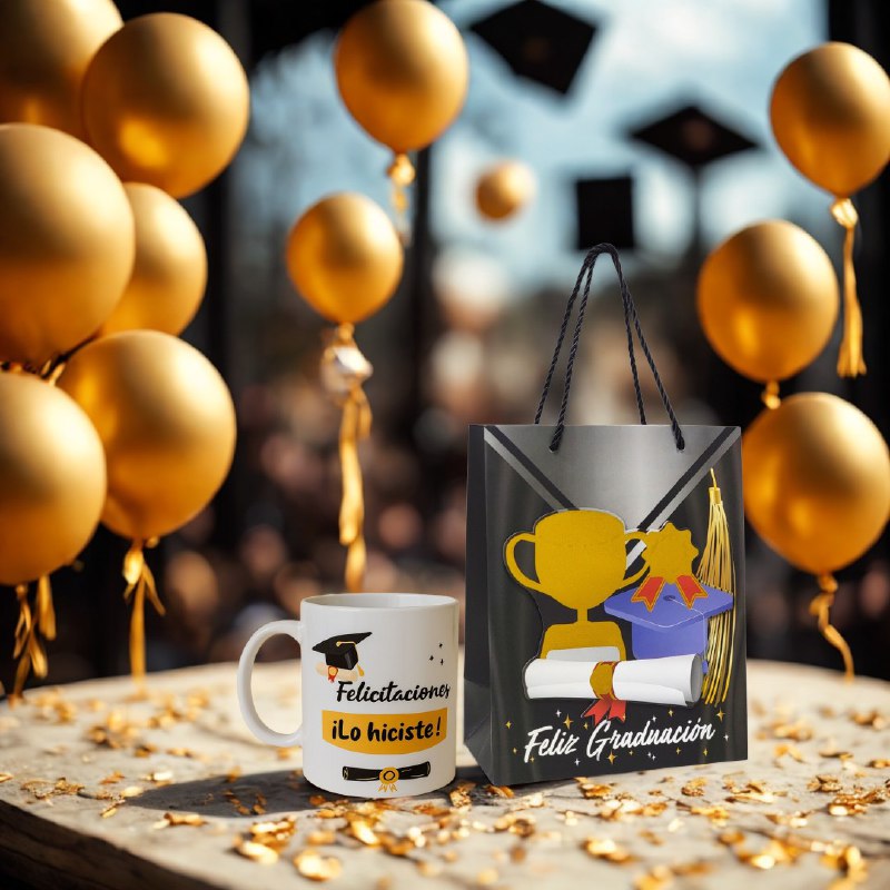 BOLSA DE REGALO DE GRADUACION PEQUEÑA 18X23X10CM