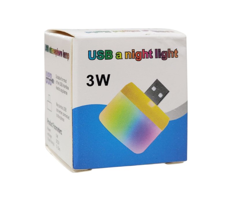 LUZ LED LAMPARA USB PORTATIL 5V 3W, LUCES DE COLORES NAVIDEÑOS DECORACION NAVIDAD 4X5CM