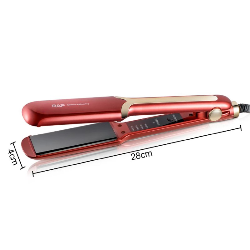 PLANCHA PARA EL CABELLO, CONTROL DE TEMPERATURA DIGITAL, CABLE GIRATORIO DE 360 GRADOS, REVESTIMIENTO DE CERAMICA DOBLE USO SECO Y HUMEDO RAF