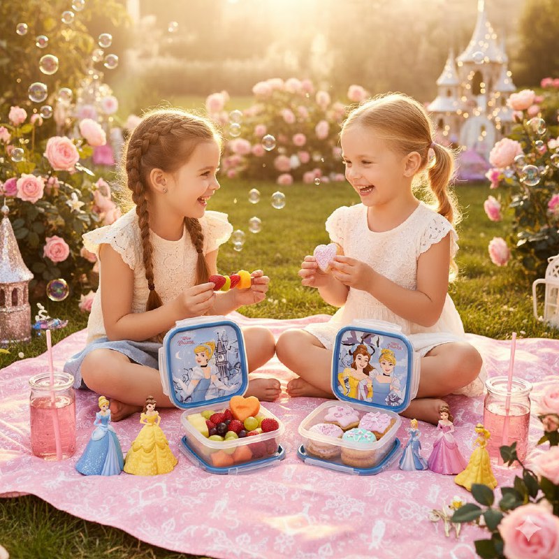 ORGANIZADOR RECIPIENTE PARA NIÑAS CON DISEÑO DE PRINCESAS