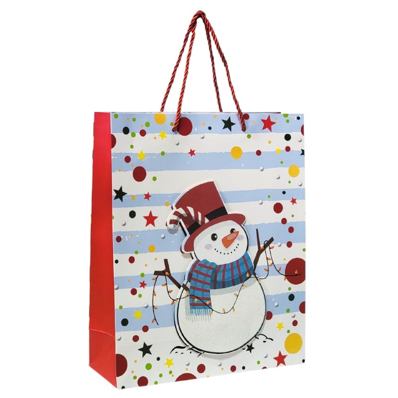 BOLSA DE REGALO NAVIDEÑA MEDIANA 32X26X10CM