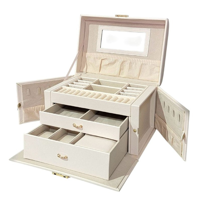ORGANIZADOR JOYERO ELEGANTE, MAXIMINA EL ESPACIO Y MANTIENE TUS JOYAS ORDENADAS COLOR BLANCO 22CMX12CM