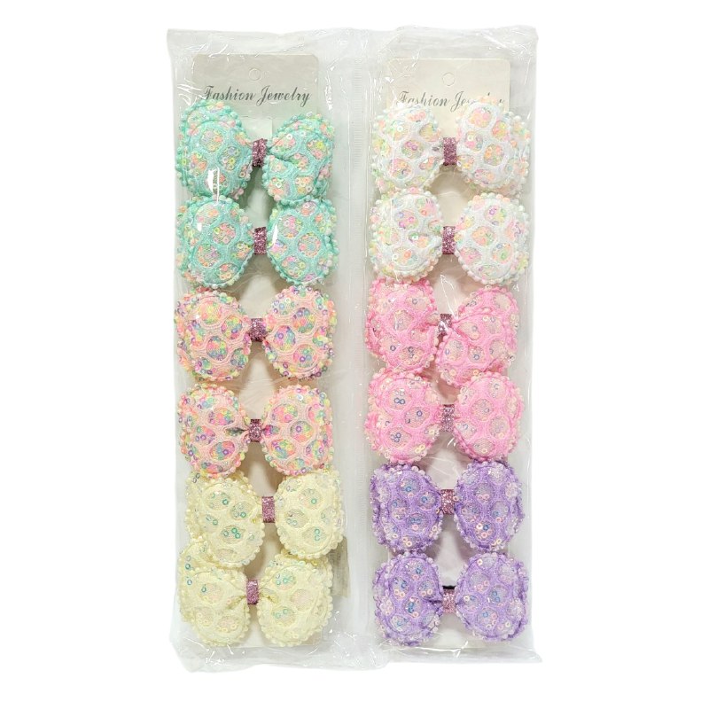 GANCHO PARA EL CABELLO DE MOÑO, PINZAS FUERTES EN PAQUETE DE 12UND 5X8CM