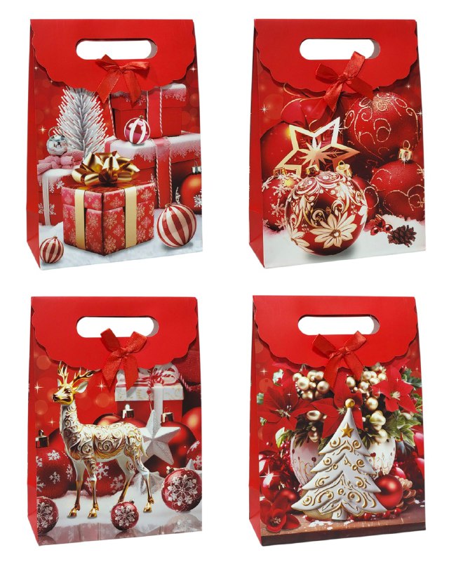 BOLSA DE REGALO NAVIDEÑA MEDIANO 27X19CM