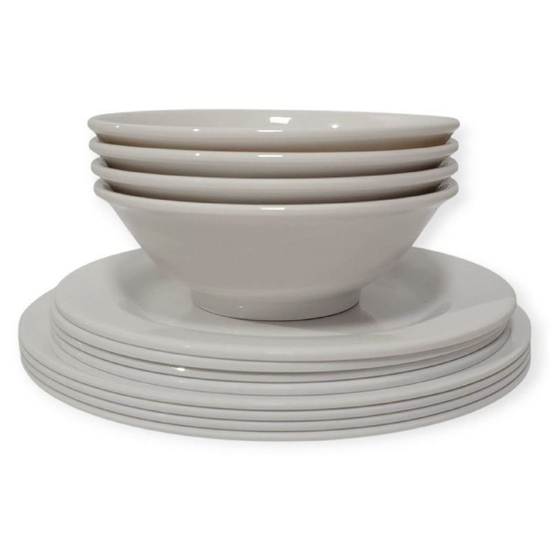 PLATOS JUEGO DE VAJILLA DE MELAMINA SUPERFICIE DURA, DIFICIL DE ROMPER 12UND