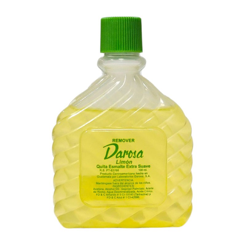 ACETONA REMOVEDOR DE ESMALTES EXTRA SUAVE DE LIMON, UÑAS ACRILICAS PROFESIONAL DAROSA 100ML