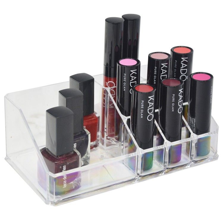 ORGANIZADOR DE MAQUILLAJE Y COSMETICOS TRANSPARENTE DE ACRILICO COSMETIC ORGANIZER 9X17CM