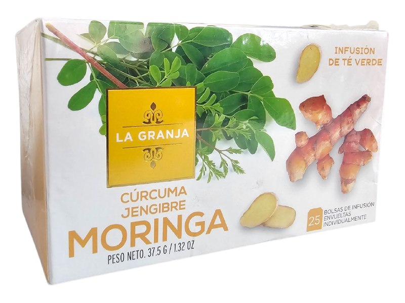 TE VERDE INFUSION DE CURCUMA JEENGIBRE Y MORINGA PARA REDUCIR LA INFLAMACION Y ANTIOXIDANTE LA GRANJE 25UND