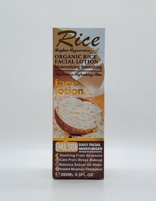 CREMA FACIAL DE ARROZ ORGANICO, LOCION LIGERA ABSORCION RAPIDA Y PROFUNDA ANTIENVEJECIMIENTO E HIDRATANTE RICE 200ML