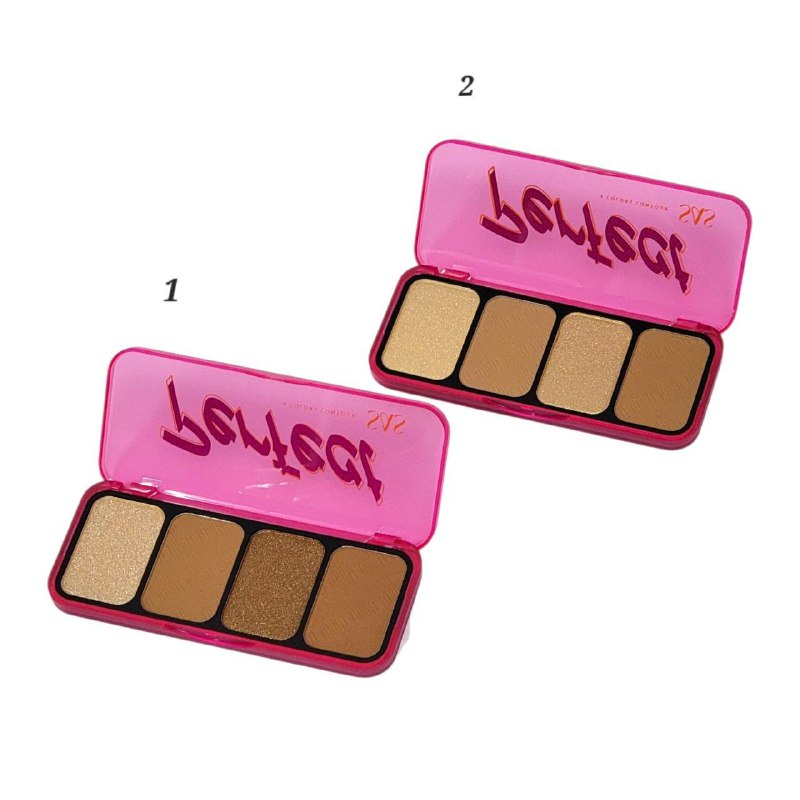 CONTORNO DE OJOS EN PALETA 2 CONTORNOS Y 2 ILUMINADORES USHAS SAS PERFECT, 2 COLORES